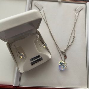 Crystal Heart Necklace and Earring Set